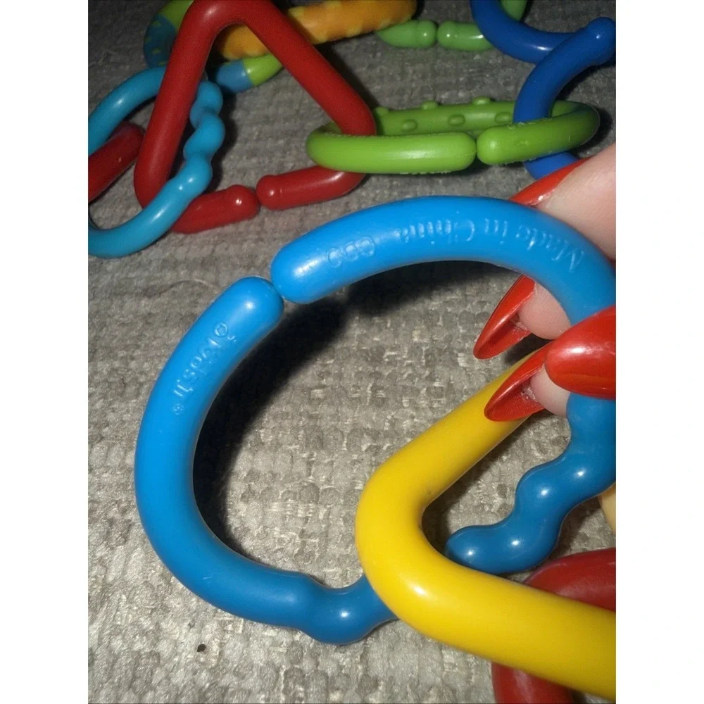 Vintage Kids II Plush Rattler Baby Connection Butterfly Bright Colors Chain Link
